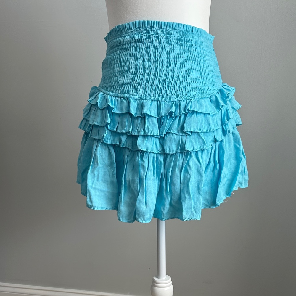 DO+BE Turquoise Layered Mini Skirt
